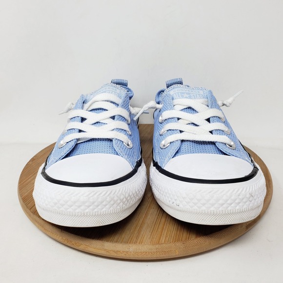 Converse Shoreline Shoes Womens 8 Light Blue Slip On Sneakers Cinch Heel - Picture 4 of 13